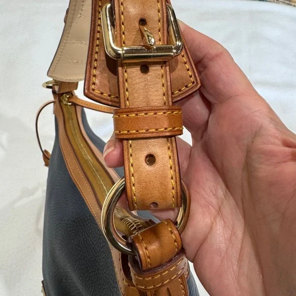 Dooney & Bourke Navy and Tan Satchel - Picture 9 of 16